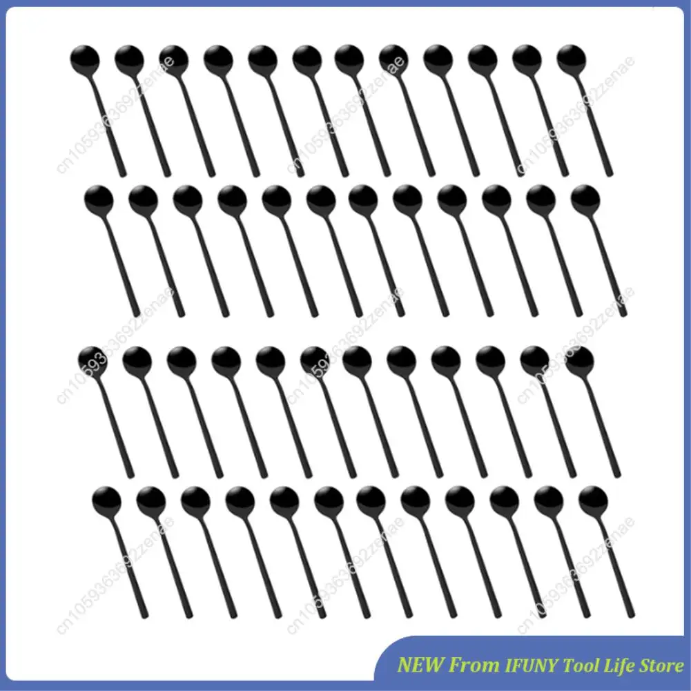 

Десертные ложки, черные ложки с покрытием, матовая ручка для десерта, чая, мороженого, торта, кофе, новинка