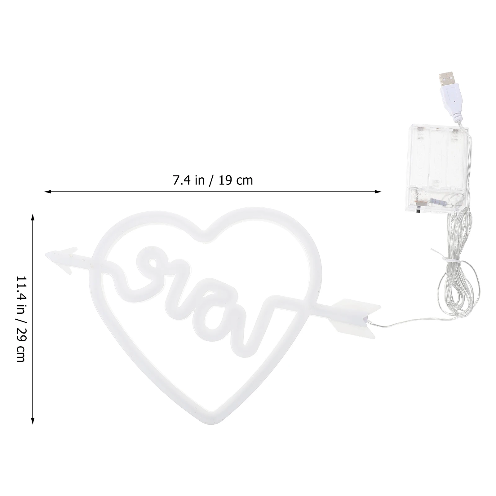 

Heart Design Neon An Arrow Through Lamp Letter -shaped White Led Desktop