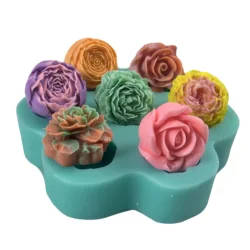 7 Cavities Flower Silicone Mold for Chocolate,Mousse Cake,Sugar,Ice,Jelly,Gumdrop,Candle Wax,Soap,Crystal Resin,Aroma Plaster
