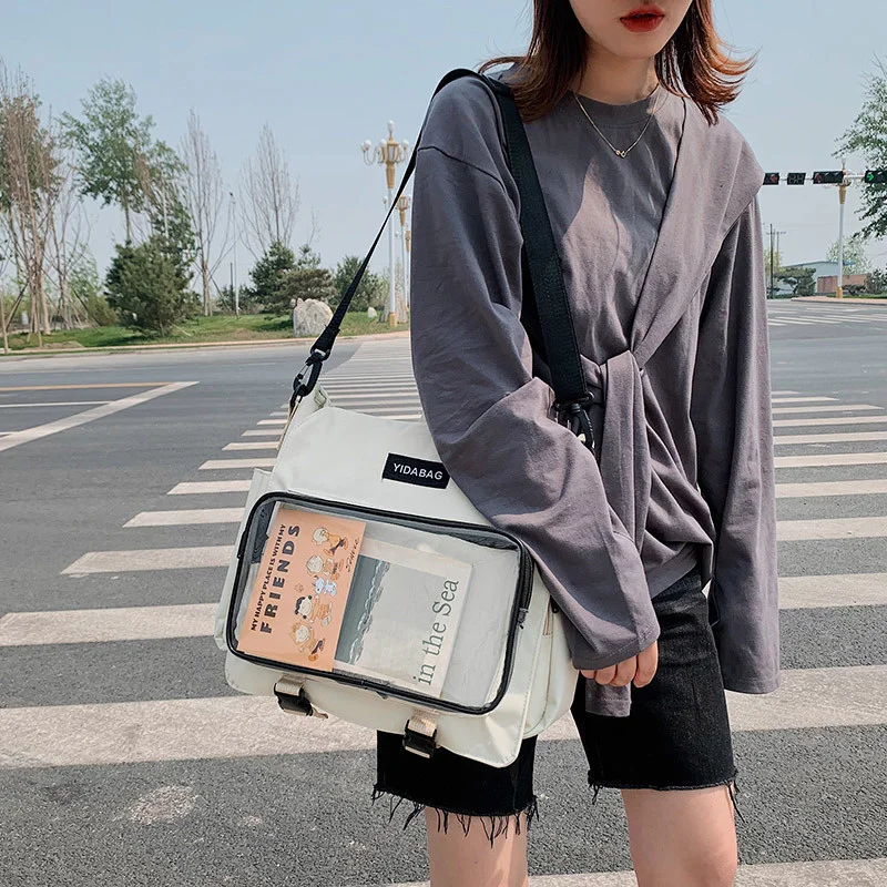 Women's Fashion Ita Backpacks Cute Girl Transparent Large Capacity Crossbody Bag Kawaii Students Individuality DIY Shoulder Bags