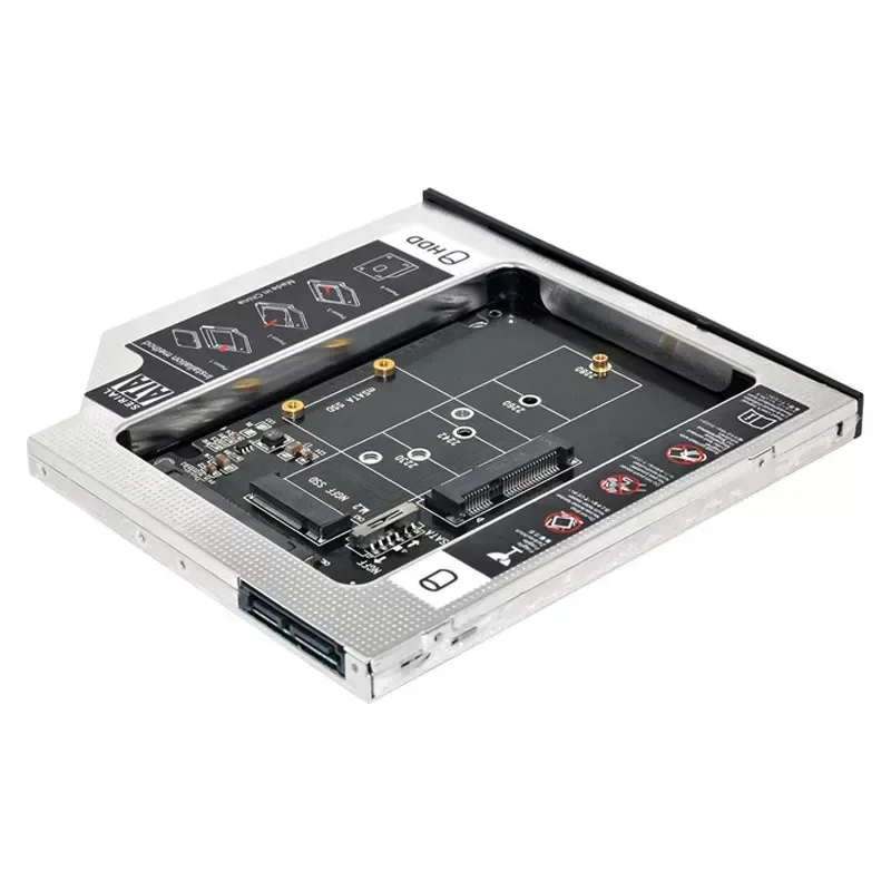 for MSATA NGFF Notebook Optical Drive Bay Hard Disk Bracket 9.5mm Solid State SSD Shockproof Caddy Adapter