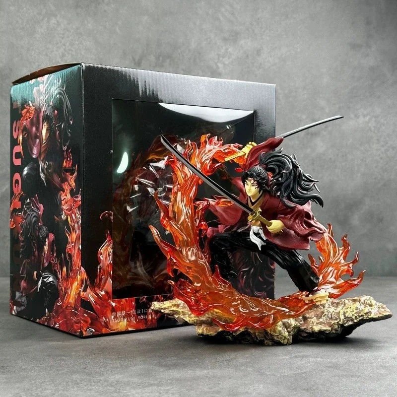 Anime Demon Slayer: Kimetsu No Yaiba Tsugikuni Yoriichi Kokushibou Leuchtende Edition Actionfigur Modellfigur