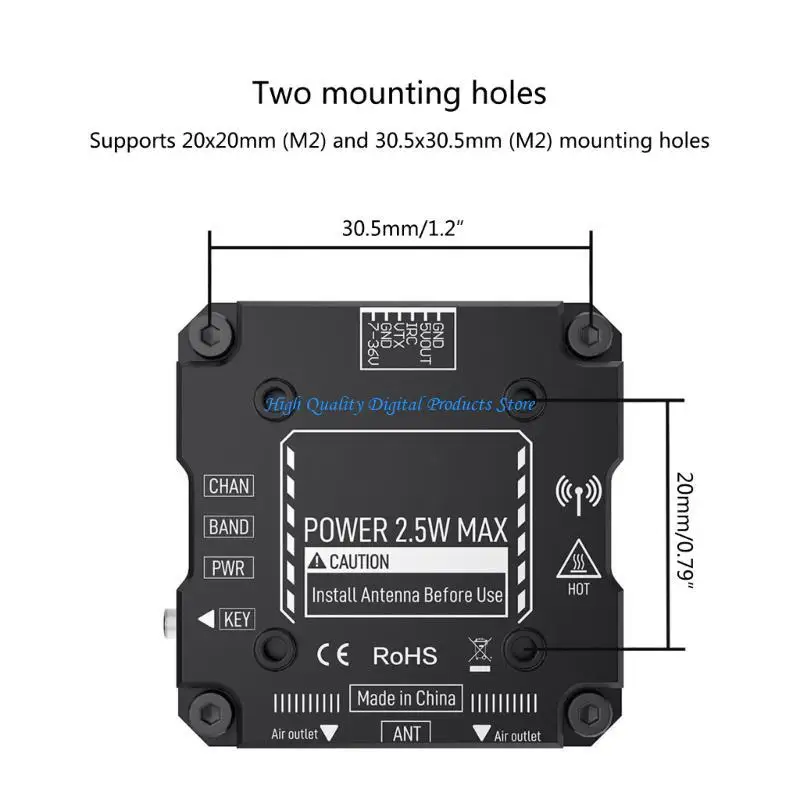 U2JE 5.8G 2.5W Picture Transmission Stable Connection with Feeders & Cable Screws Set Strong