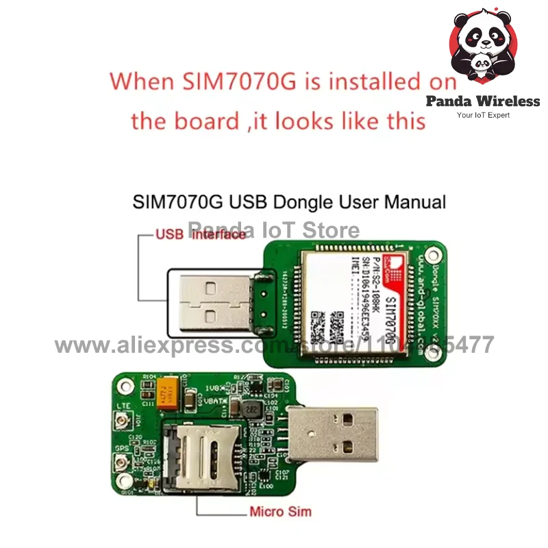 SIMCOM-멀티 밴드 USB 동글, SIM, NB-IoT, GPRS 모듈 포함, SIM7000, SIM800F, SIM900, LTE, CAT-M, CAT-NB, GSM용