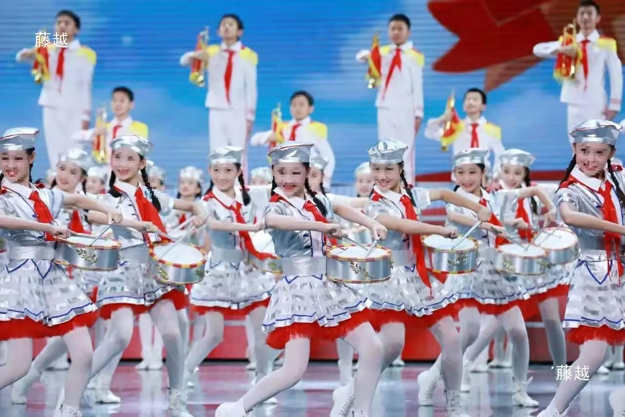 Uniformes de rendimiento de banda de marcha para niños, equipo de tambor, Guardia de elevación de bandera de jardín de infantes, Honor, estudiantes de escuela primaria y secundaria