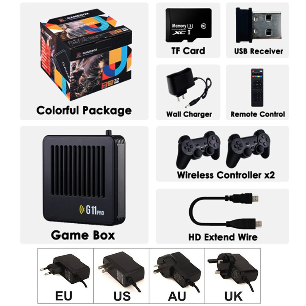 Portable Arcade Game Controller Box G11 Pro In 1 3D Video MAME Retro For TV 4K HD HDMI Mini Gamepad Console Wireless Joypad