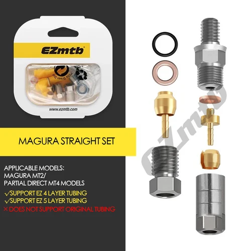 Imagen 2 del producto Accesorios para mangueras de freno de bicicleta de montaña EZmtb con conectores hidráulicos de rótula de 5 vías BH90 BH59