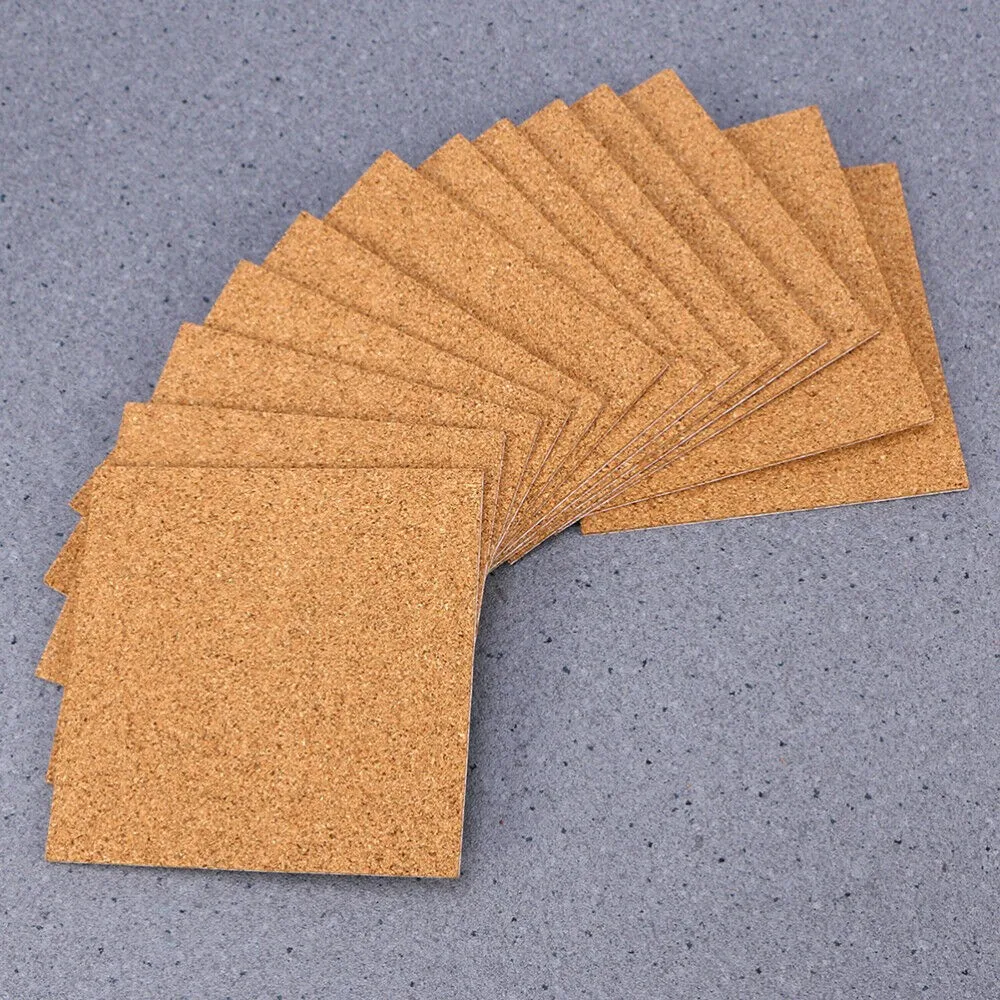 10Pcs Cork Coasters Square Thick Cork Mat DIY Backing Sheet For Home Bar Household Kitchen DIY Desktop Decoration Cork Pads