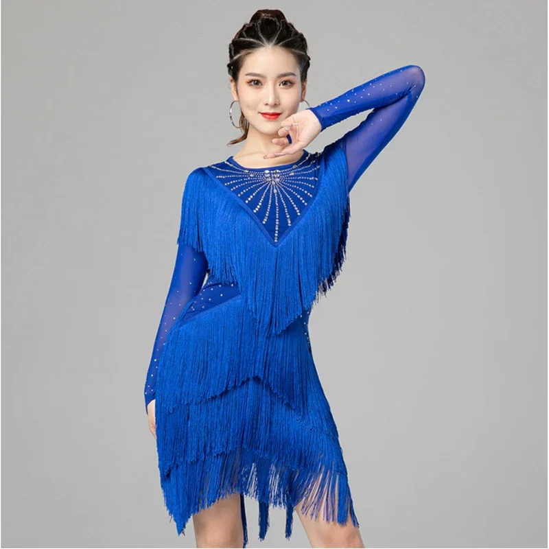 Kostiumy damskie na imprezę festiwalową Kobiety Konkurs Gładka huśtawka balowa Salsa Rumba Sukienka do tańca latynoskiego