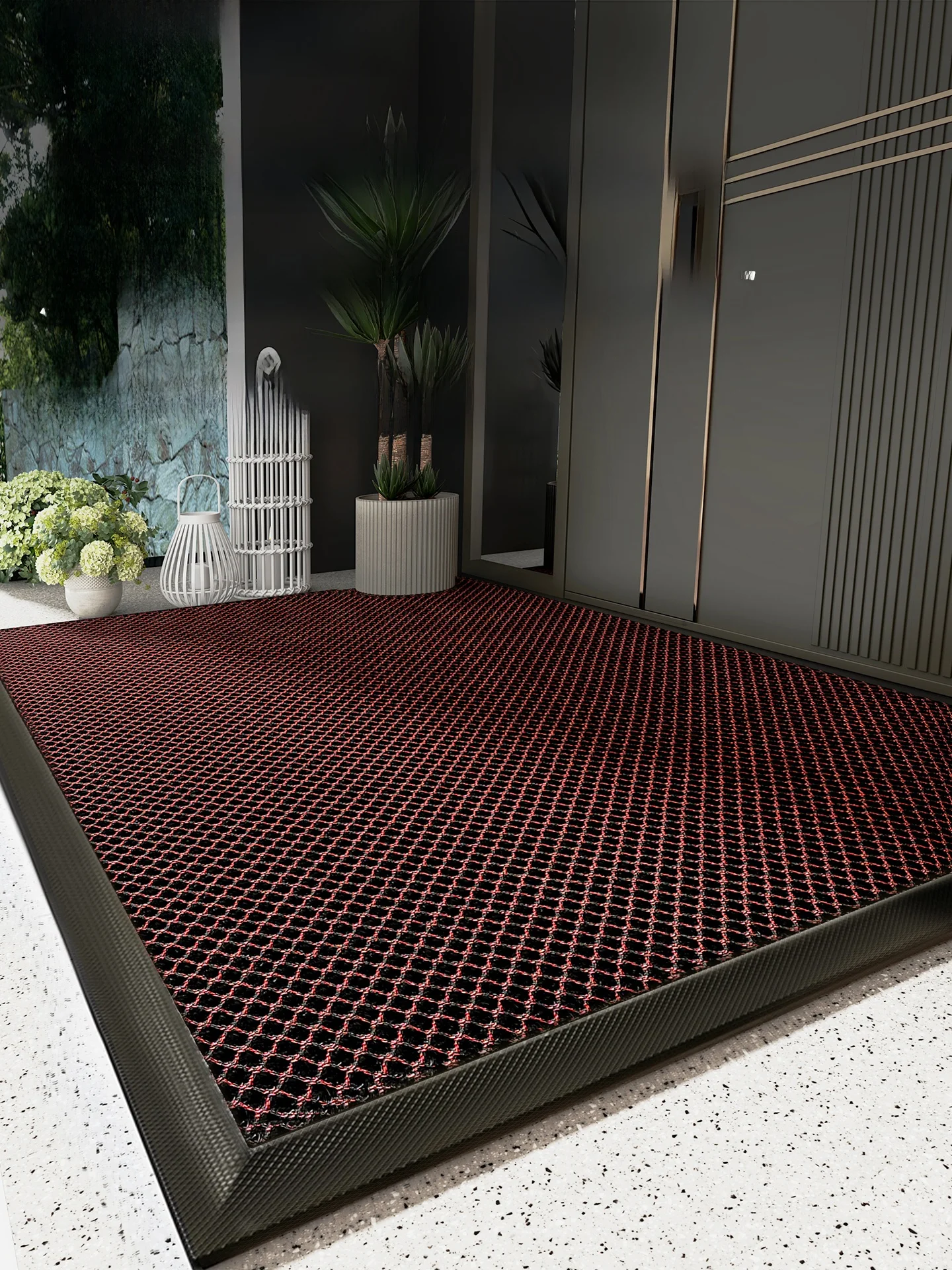

Outdoor Entrance Mat High-ade Door Mat Anti-Slip Easy to Clean Doorstep Rug Outdoor Home Use Non-Waable Doormat