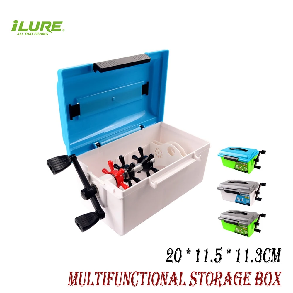 ILURE Fishing Tools Portable Multi-functional Fishing Line Storage Box  Reel Spinning Bait Throwing Fishing Equipment Box