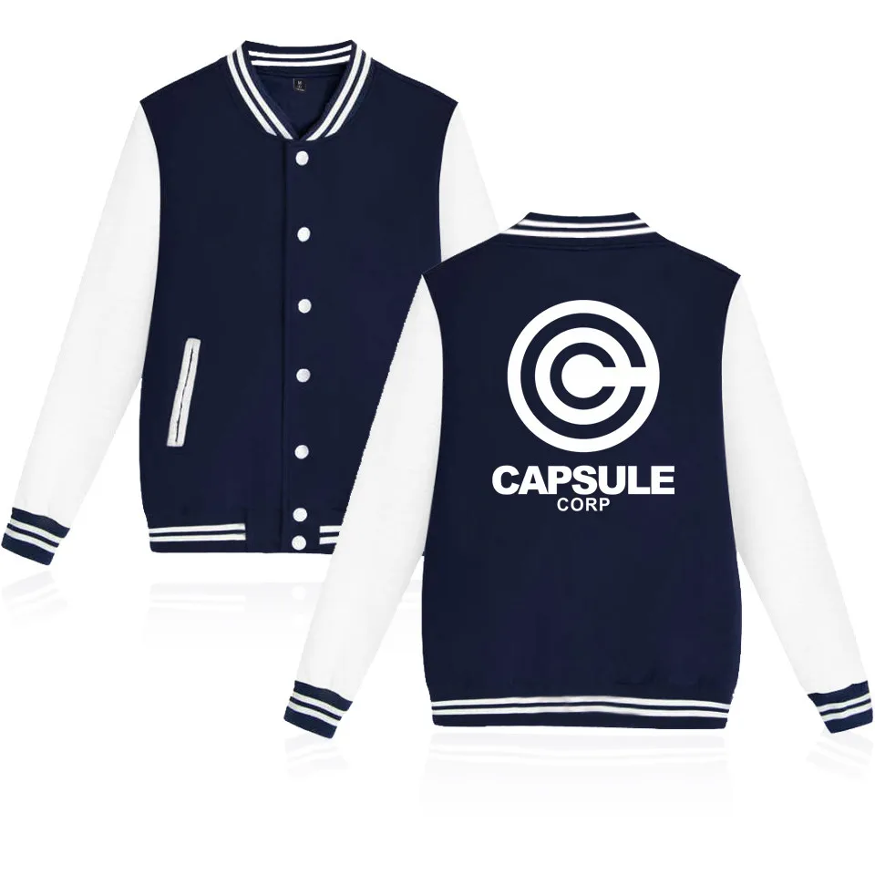 Anime CAPSULE CORP. Baseball Jackets Bomber Jacket Men Women Unisex Sweatshirt Casual Harajuku Hoodies Uniform Outwear Coats