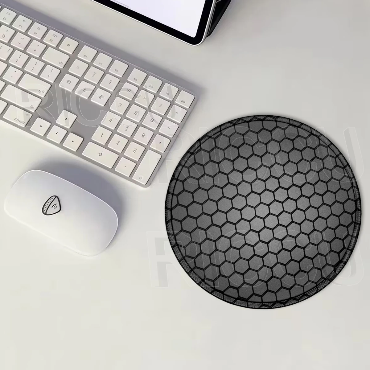 Round Hexagon Mouse Pad PC Cabinet Rubber Mousepad Gamer Desk Accessories Office Non-slip Deskmat XS Gaming Lock-Edge Mouse Mat