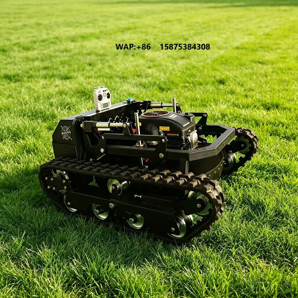 Remote Control Crawler Lawn Mower All Terrain Land Clearing Grass Trimmer Shredder For Orchard Weeding