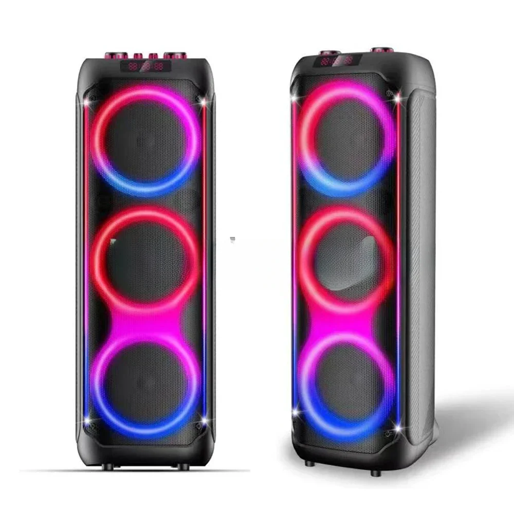 3x8 Inch High Power 8inch Sound Box Big Battery Blue Tooth Wireless Active Stage Trolley Outdoor Speakers