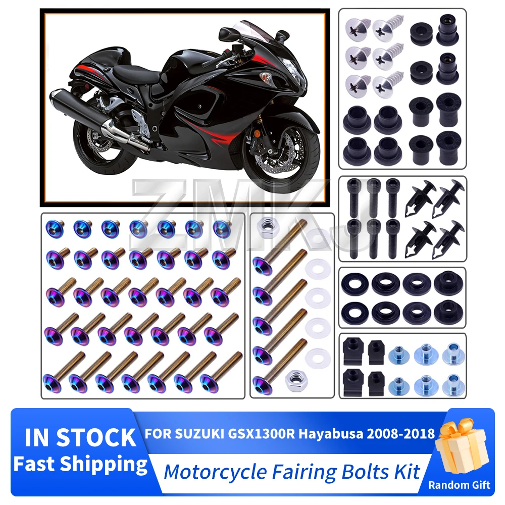For Suzuki GSX1300R Hayabusa 2008-2016 2017 2018 Motorcycle Stainless Complete Bodywork Fairing Bolt Kit Screws Clip Accessories
