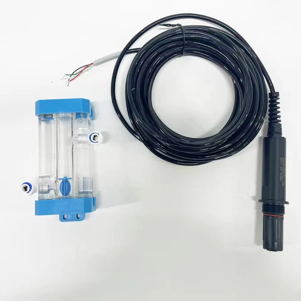 

Зонд датчика озона Оснащенный проточным элементом Тестирование качества воды RS485 Modbus Питьевая вода Измерение озона Датчик озона Smart RS485