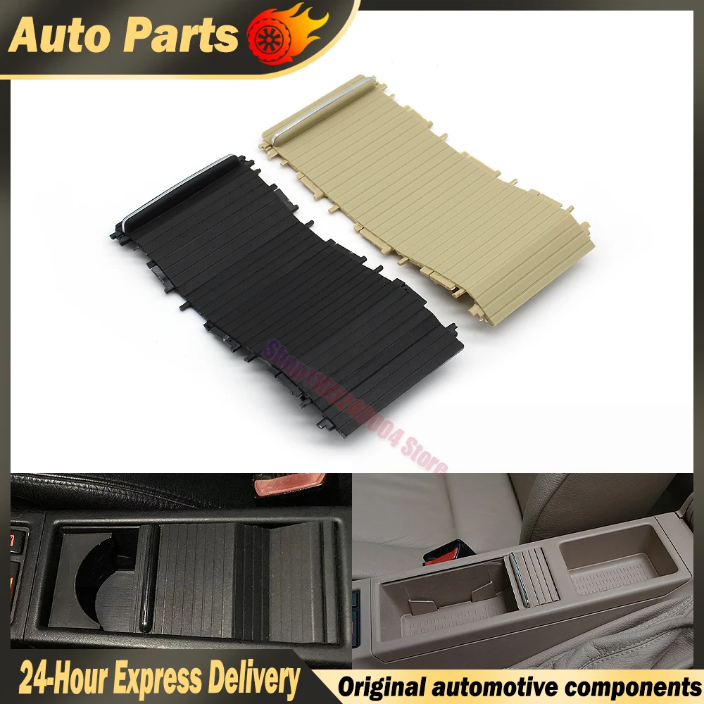 For BMW 3 Series E46 1998-2005 316 318 320 325 328 Interior Console Water Cup Holder Cover Roller Blind Sliding Curtain Cover 2