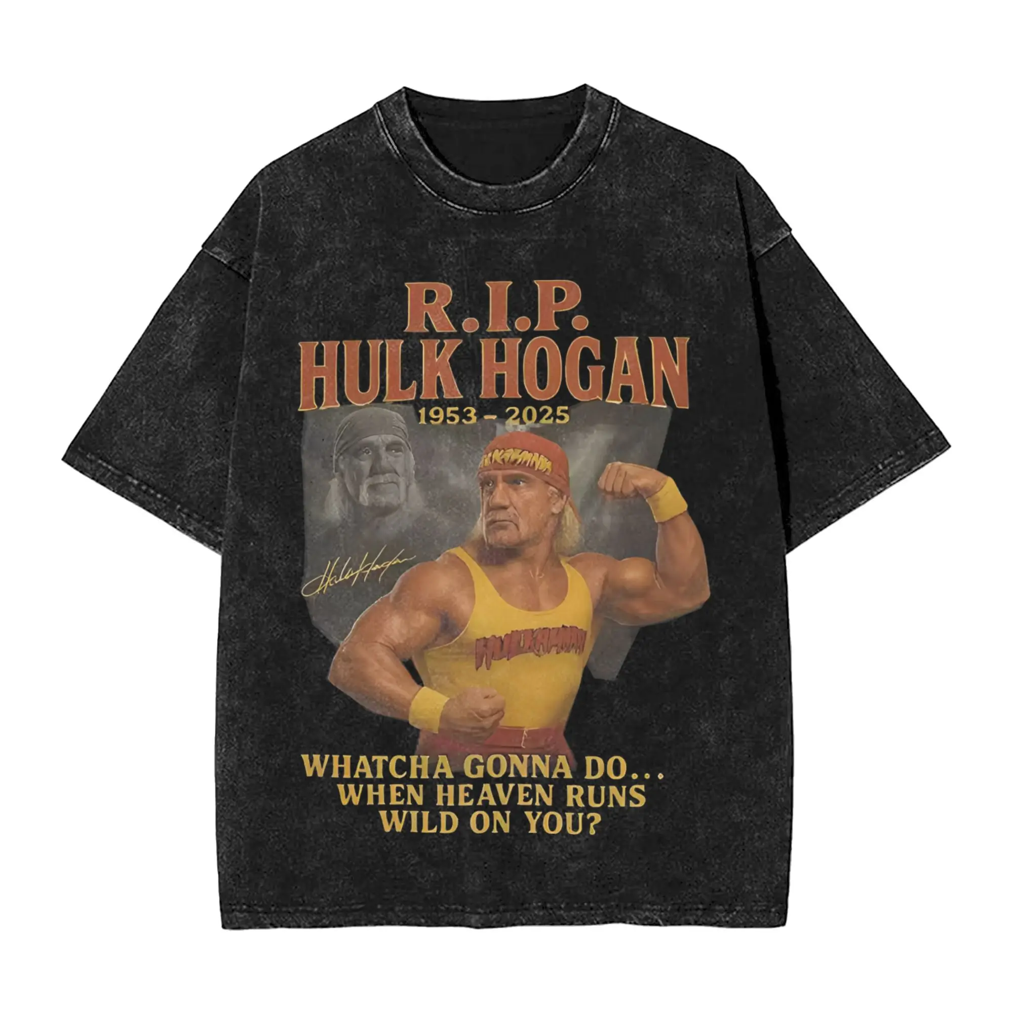 

Hulk Hogan Legend Memorial Wrestling T-Shirt for Men Novelty 100% Cotton Tees Round Neck Short Sleeve T Shirts Plus Size Clothes