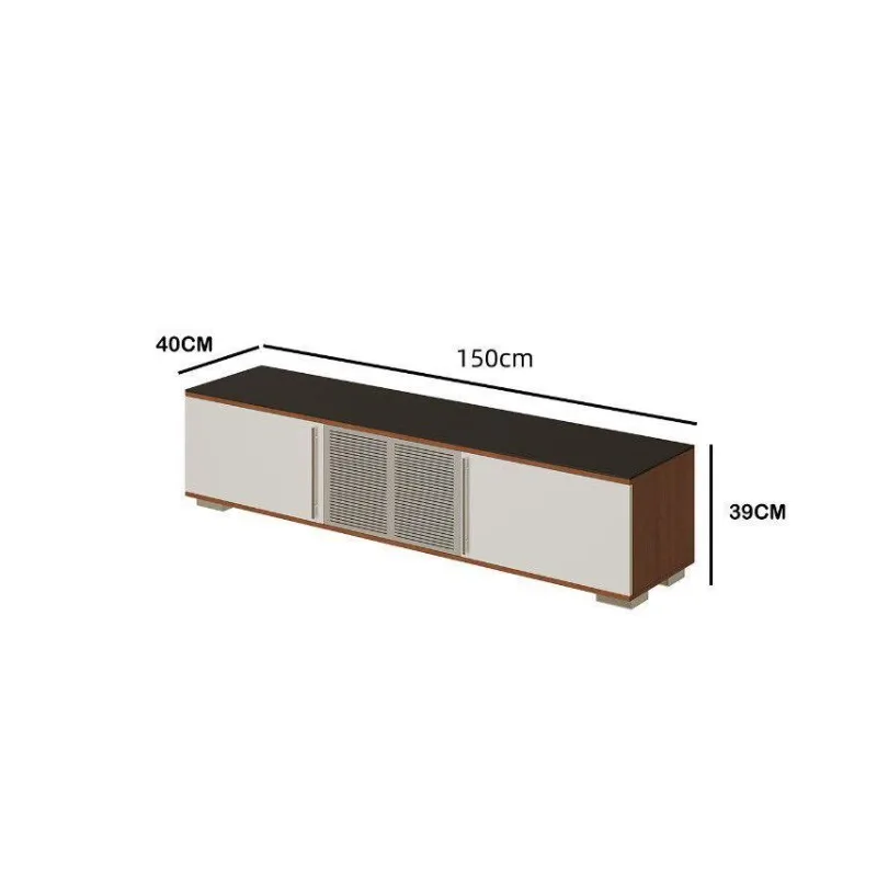 

Modern Minimalist Cream TV Cabinet Black and White Contrast Color Household Wall Locker