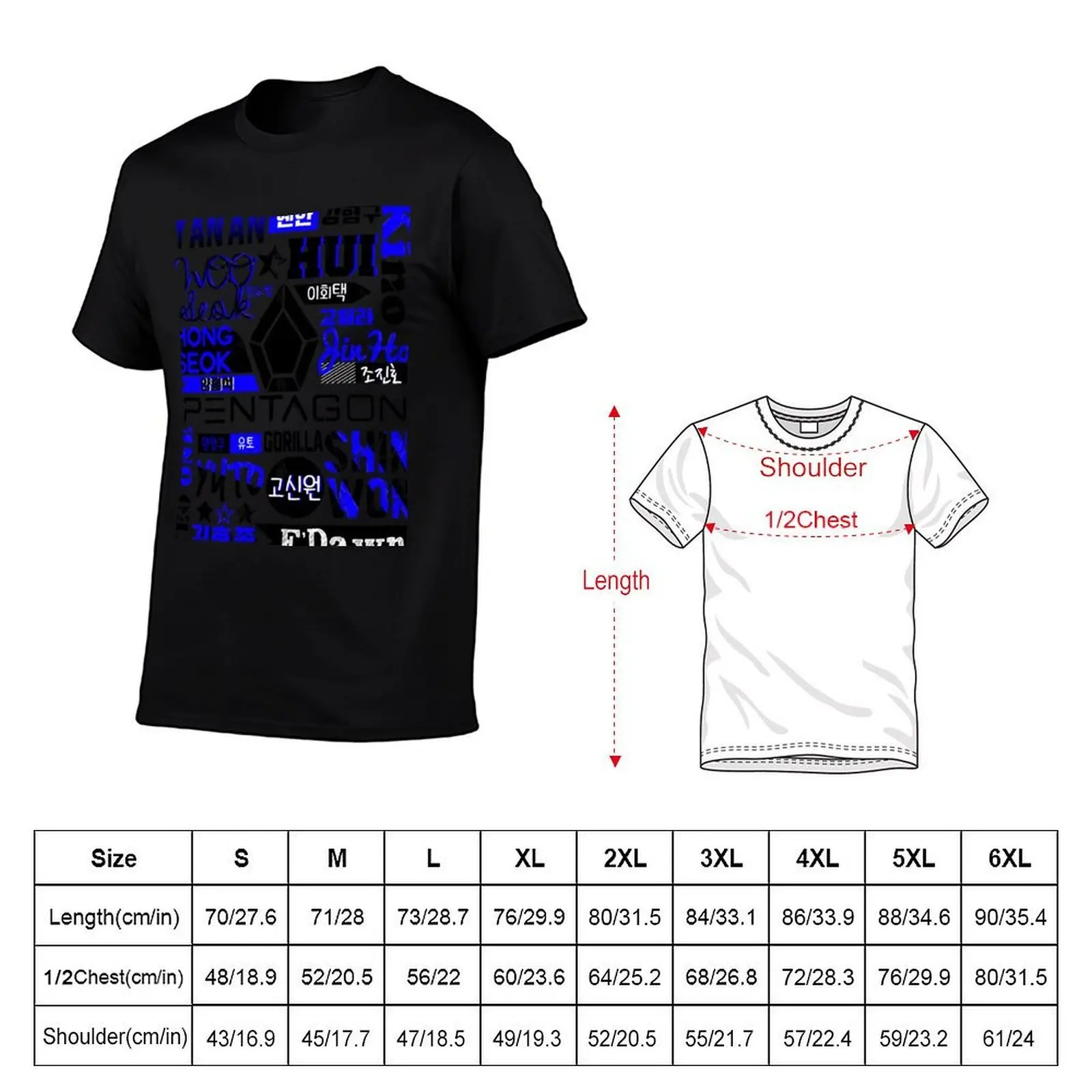 Pentagon Collage T-Shirt tees Man t-shirt graphic tee shirt summer clothes t shirts for men