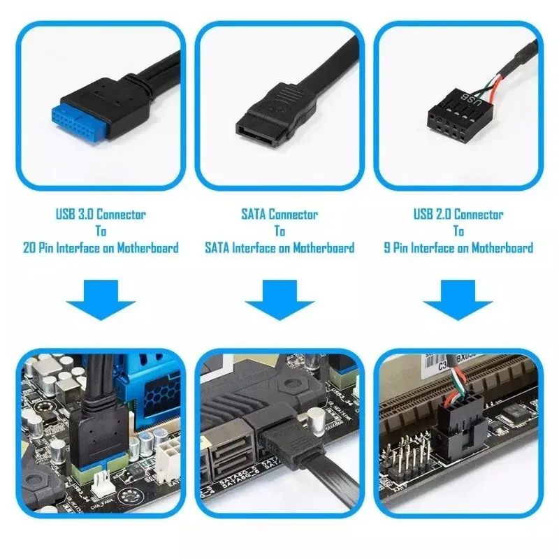 5.25 Cal komputer stancjonarny Panel przedni All-in-1 karta wielofunkcyjna czytnik z 3 portami USB3.0, USB 3.1, ESATA, obsługa karta CF