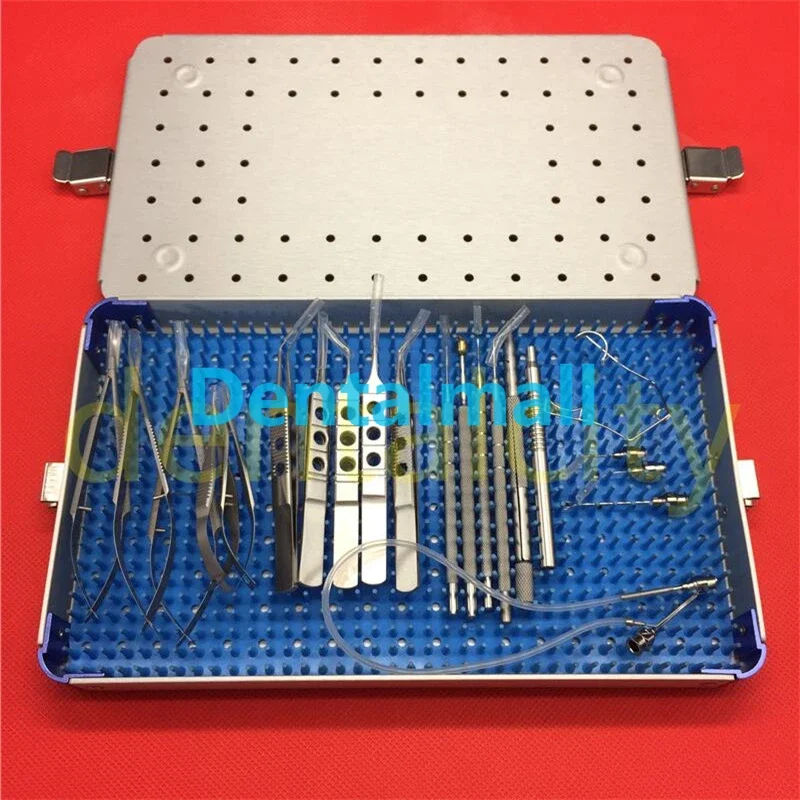 

21 teile/satz Ophthalmic Katarakt Auge Micro Chirurgie Chirurgische Instrumente mit fall box