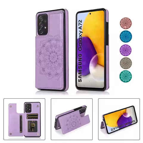 Wallet Mandala Flip Leather Cases For Samsung Galaxy A12 A13 A33 A50 A51 A52 A53 A70 A71 A72 A73 S22 Ultra S21 Plus S20 FE S10