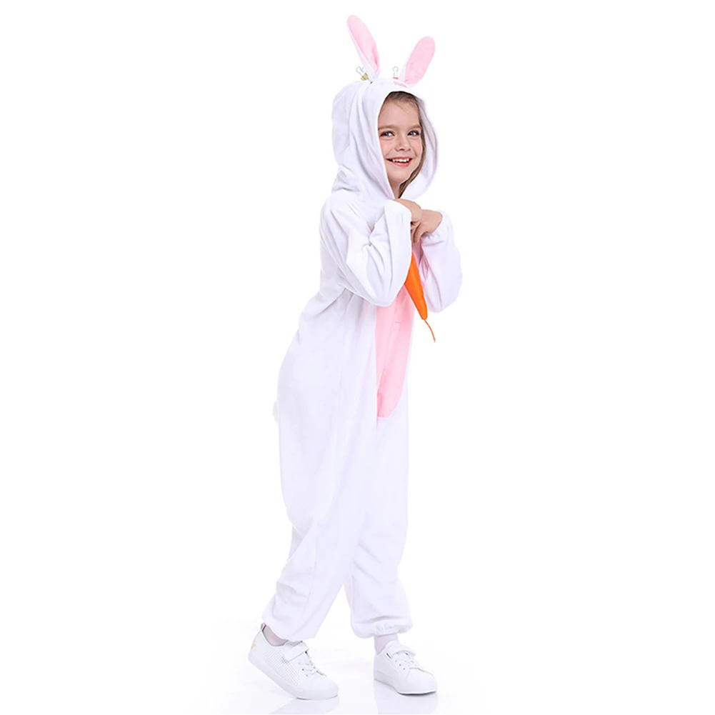 Kids Children Easter Bunny Cosplay Costume Jumpsuit Pajamas Bathrobe Girls Boys Outfits Halloween Carnival Party Roleplay Suit