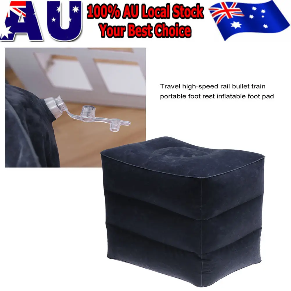 Inflatable Foot Cushion for Travel with Adjustable Height Leg Support Pillow Blow Up Inflatable Footrest Mat Stool Ottomans