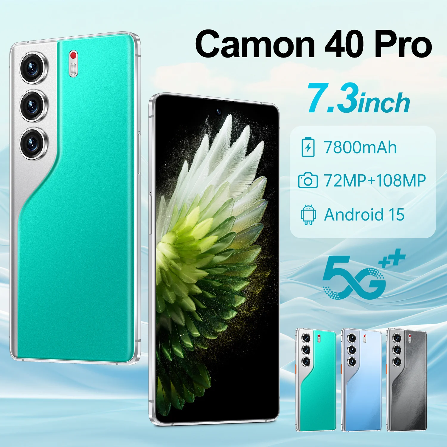 

2025 Original Tablet Camon 40 Pro 7.3 inch HD 4K Android 15 22GB+1TB 7800mAh Battery 4G 5G Dual Sim Card WiFi GPS Google
