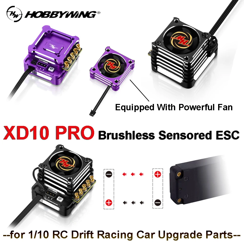 

HOBBYWING XERUN XD10 PRO 100A/800A Бесщеточный ESC с мощным вентилятором 5-7,4 В для 1/10 пульта дистанционного управления Drift Racing Cars DIY