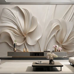Carta da parati personalizzata luce di lusso 3D Morandi rilievo fiori murales soggiorno TV divano camera da letto Decor pittura murale Papel De Parede