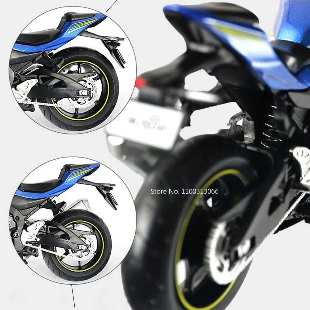 1/12 Scale SUZUKI GSX R1000 Motorcycle Static Decoration Alloy Diecast Model Simulation Motorcycle Toy for Child Birthday Gifts