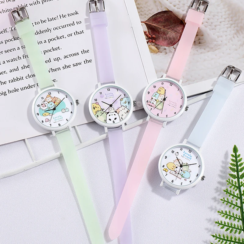 2022 Luminous Cute Watch For Girls Fashion Quartz Silicone Student Wristwatch Cartoon Kids Watches Colorful Children Clock Gift