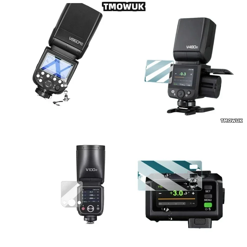 

For Godox X3 V100 V1 Pro AD600BM V860 III V850 III TT685 II V480 - Tough Tempered Glass Protective Film For Flash Light