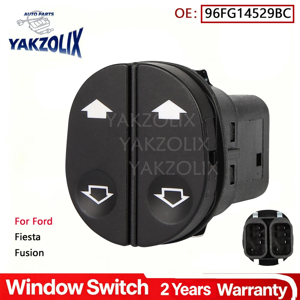 Interruptor Maestro de Control de Ventanas, Botón Elevador para Ford Fiesta, Fusion, Street, KA, Puma, Transit, Tourneo Connect 1995-2012 96FG14529BC