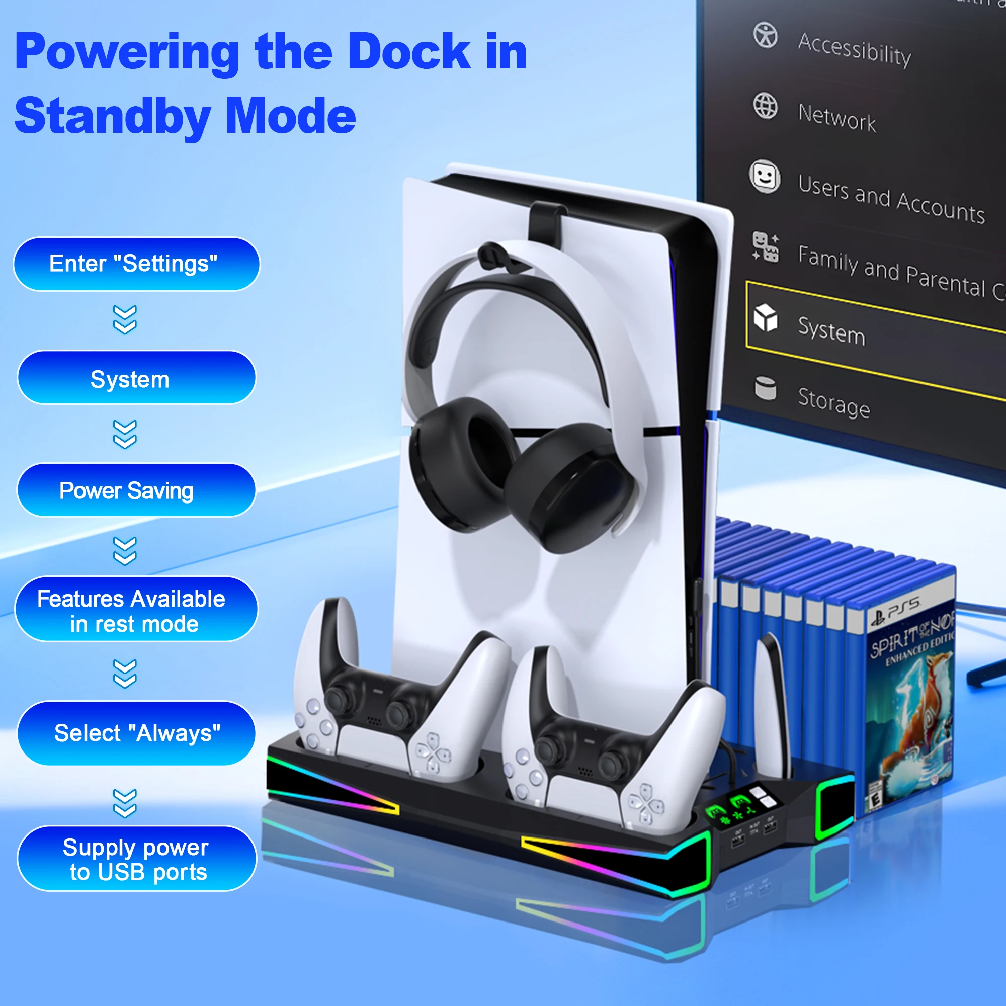 Thumbnail 4 - #9 PS5 Vertical Stand With Fan Discount Picks