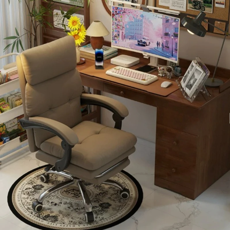 Ergonomic Luxury Recliner Office Chair Comfy Swivel High Back Computer Office Chair Rolling Bedroom Sillas De Oficina Furniture