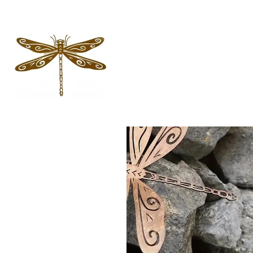 

Elegant Metal Dragonflies Sculpture Statue Modern Vintage Garden Art Decoration 37JD