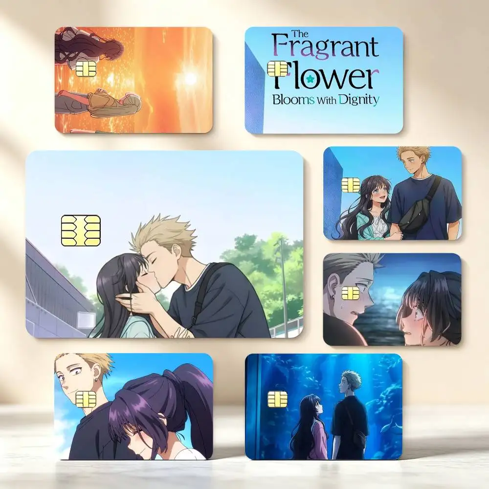 Anime The Fragrant Flower Blooms with Dignity Credit Card Stickers Skin For Bank Debit Decorative Protection Scratch-resistant