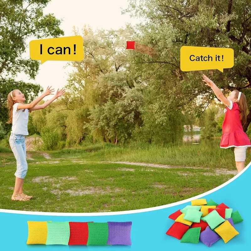 10 pz 5/7 cm Sacchi di Sabbia Per Bambini Giocattoli Da Lancio Sport All'aria Aperta Colorato Fatto A Mano Sacchi di Sabbia Formazione Sensoriale Alleviare Lo Stress Giocattolo regalo