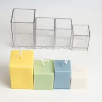 Square Column Candle Mold DIY Homemade Scented Candle Material Supply Acrylic Plastic Molds Kit Home Decor Handmade Gifts