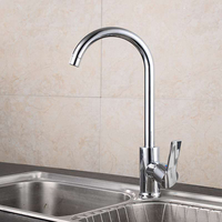 Kitchen Faucet Brushed Stainless Stee 360 ° Rotating Swan Neck Cold And Hot Mixer Taps Deck Mounted Single Handle Faucet