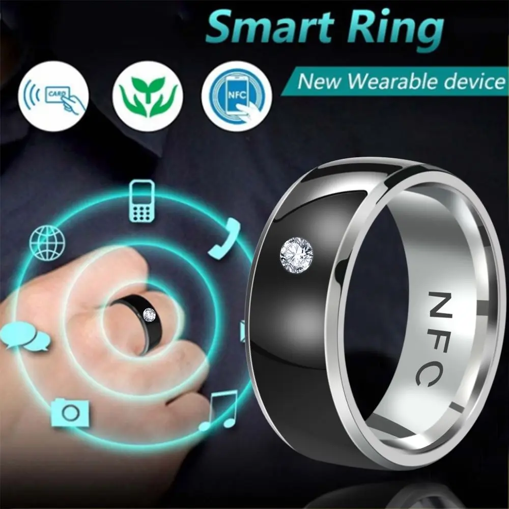 1PC NFC Multifunctional Smart Finger Digital Ring For Connect All Android Phones Equipment Titanium Steel Couple Ring Jewelry