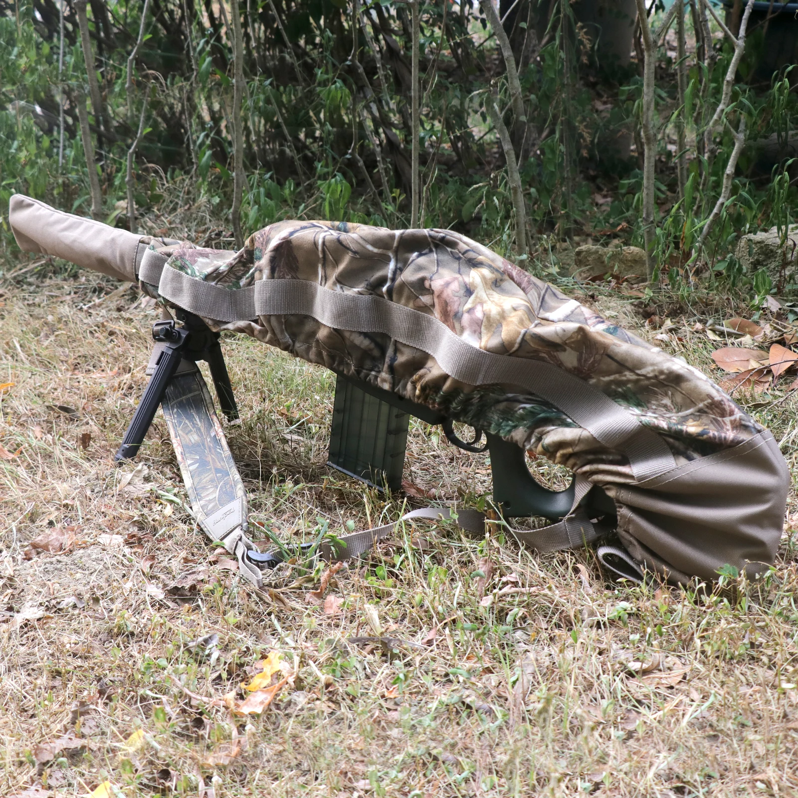 Capa macia para rifle, elástica, camuflada, resistente à água, capa macia para scoped, leve, espingarda, rifle, meia manga
