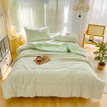 Green plaid summer quilt high quality double-sided summer quilt double bed quilt simple luxury quilt thin bedspread bedding