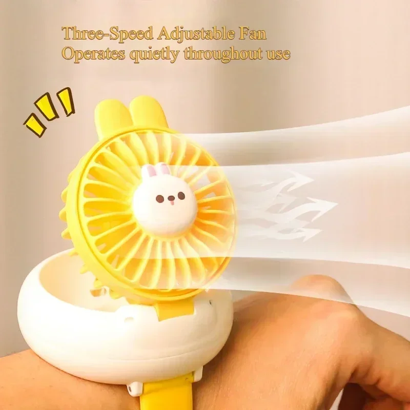 

Наручные часы с героями мультфильмов, портативный мини-вентилятор охлаждения с 3 скоростями, ультра тихий дизайн 36 дБ, подарок для детей, летние путешествия на открытом воздухе