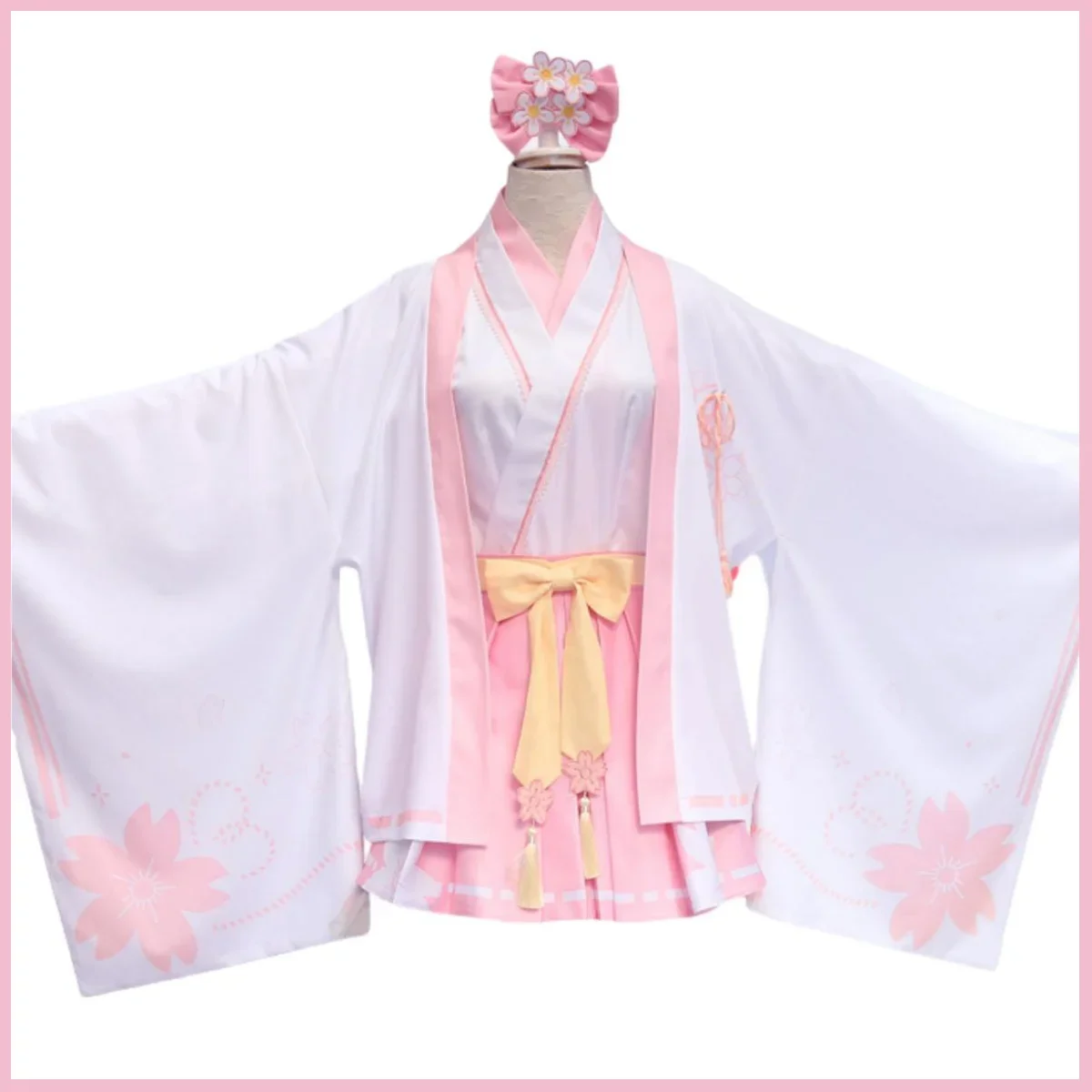 Anime Cardcaptor Sakura Card Captor Kinomoto Sakura Cosplay Costume Cherry Blossom Japanese Kimono Woman Sexy Lovely Party Suit