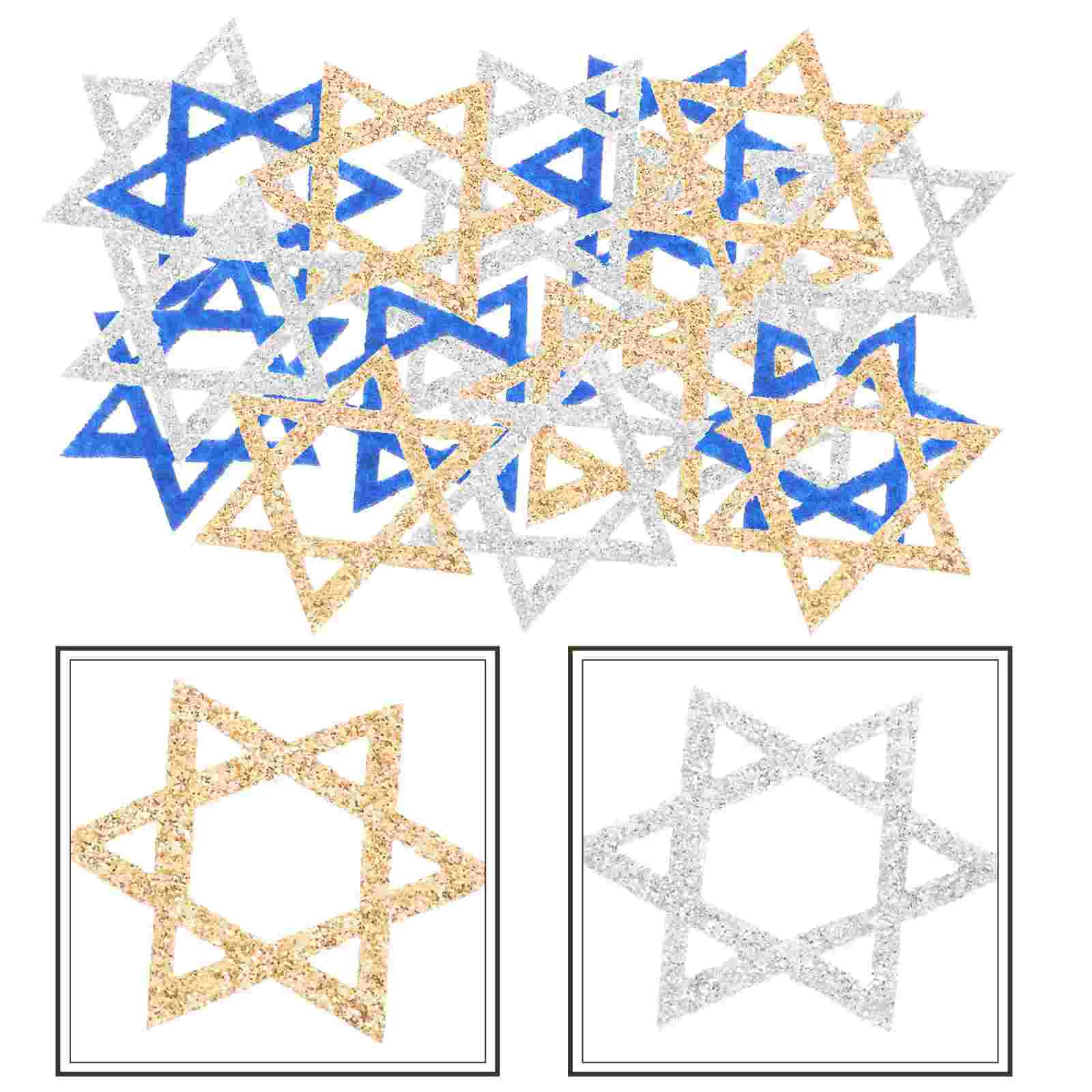 

50 Pcs Star of David Table Centerpiece Hanukkah Decoration Party Favor Non-woven Adorn